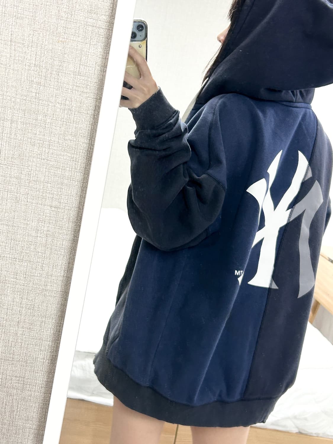 MLB 뉴욕양키스 빅로고 배색 후드집업 상품이미지5