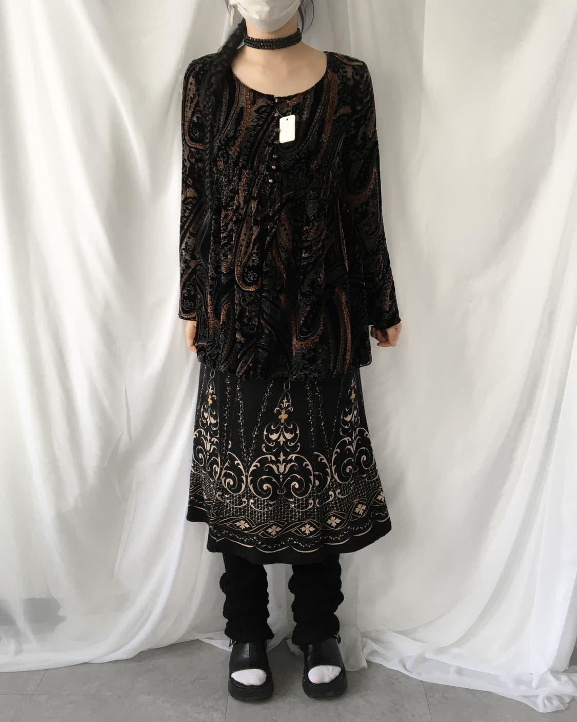 Pattern velvet blouse 상품이미지5