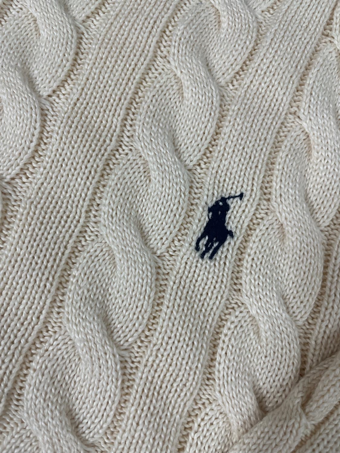 폴로 랄프로렌 QR 신형 케이블 니트 아이보리 상품이미지2