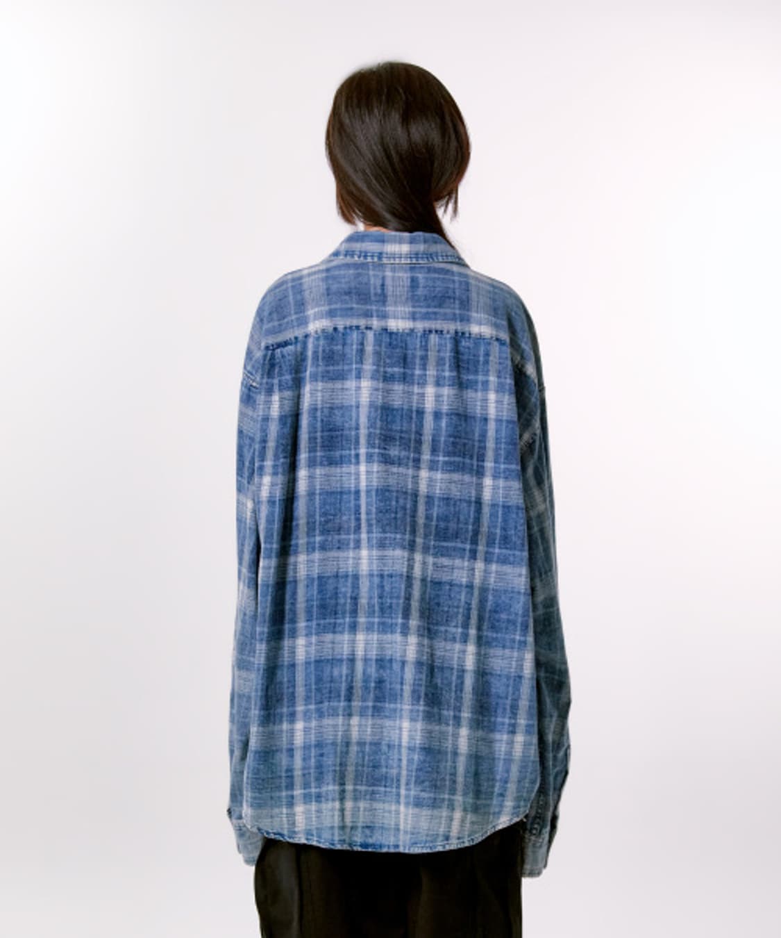 13 MONTH 써틴먼스 워시드 체크셔츠 블루 상품이미지5