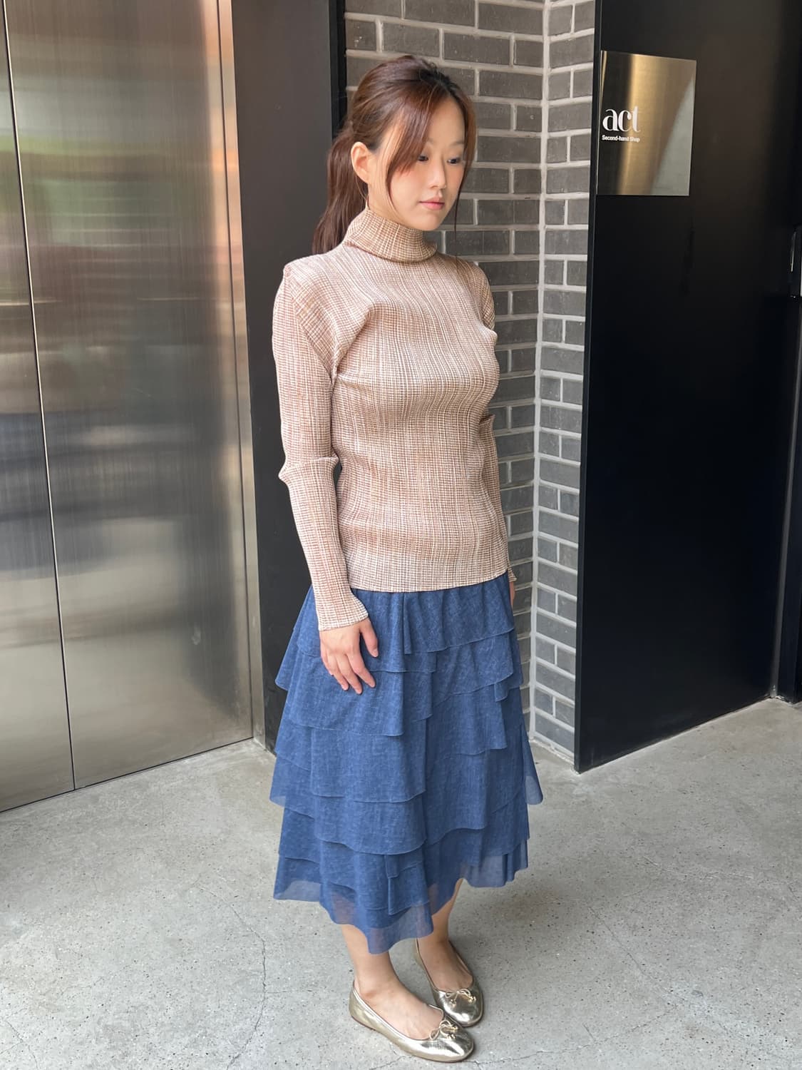 Issey Miyake 이세이미야케 하이넥 플리츠 탑 상품이미지9