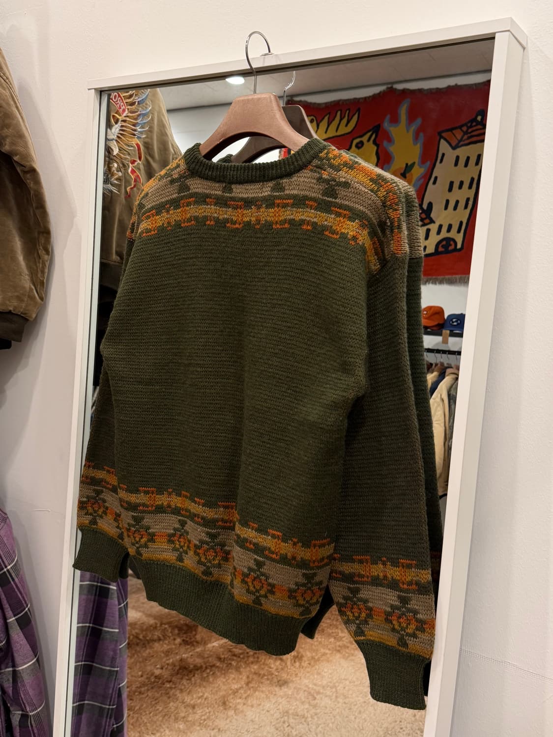 Vtg 빈티지 헌팅 자수 울 니트 상품이미지4