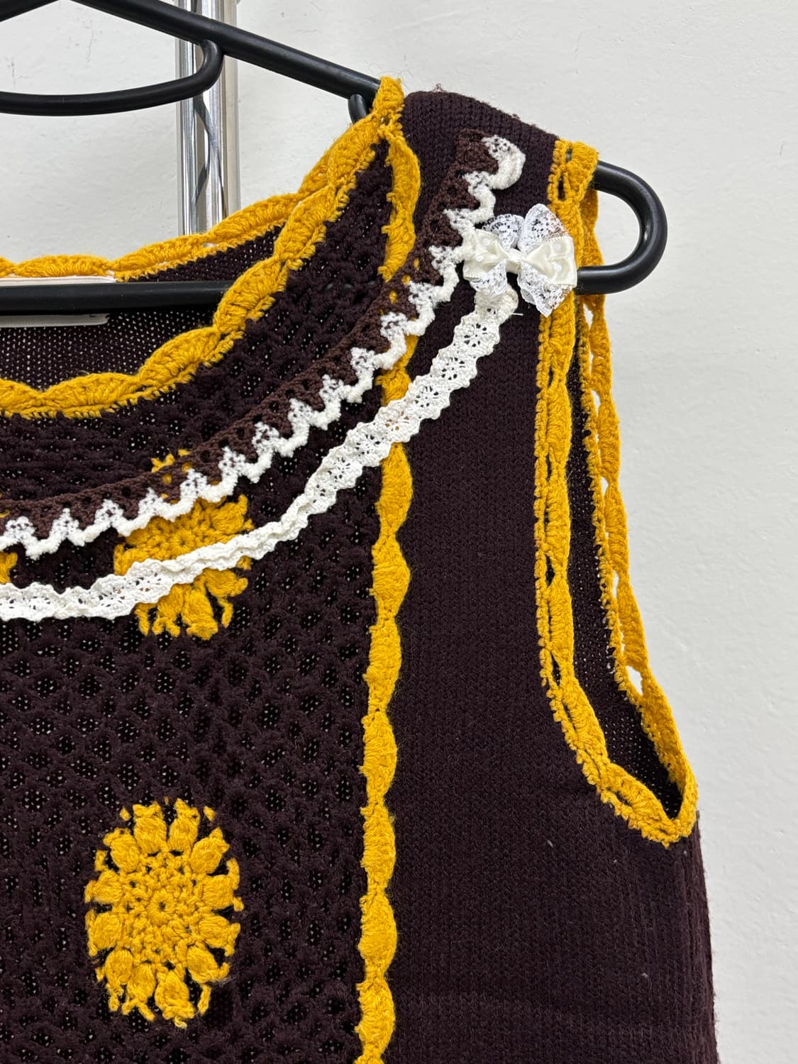 빈티지 크로셰 니트 슬리브리스 상품이미지2