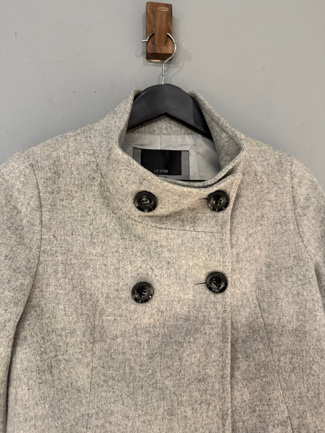 high-neck double button half coat 상품이미지8