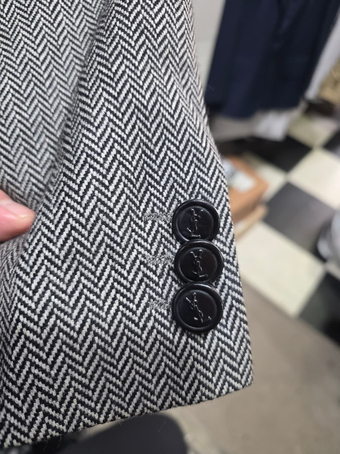 YSL 입생로랑 클래식 헤링본 자켓 42R / 울100% 상품이미지6