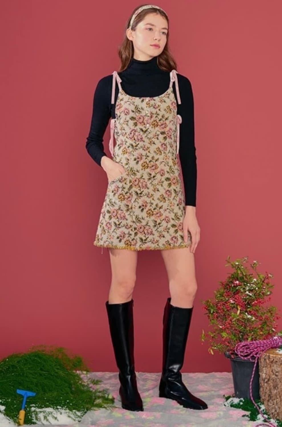 마가린핑거스 플라워 자카드 원피스 상품이미지2