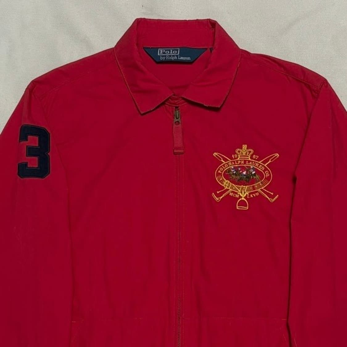 M 폴로랄프로렌 기마 로고 레드 스윙탑 자켓 상품이미지1