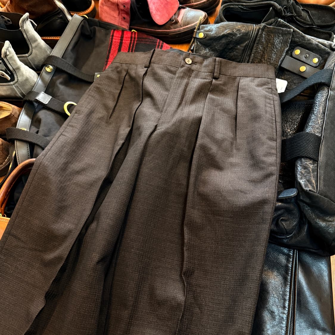 AAR 요지야마모토 카브라 스퀘어 패턴 슬랙스 트라우저 30 상품이미지5