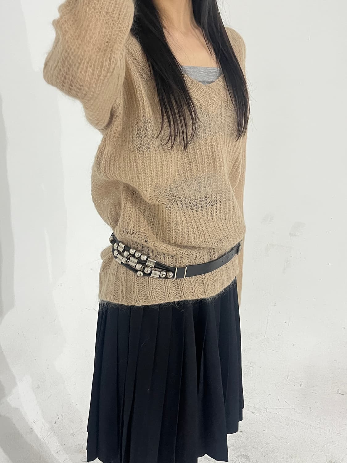 Hairly beige knit 상품이미지4