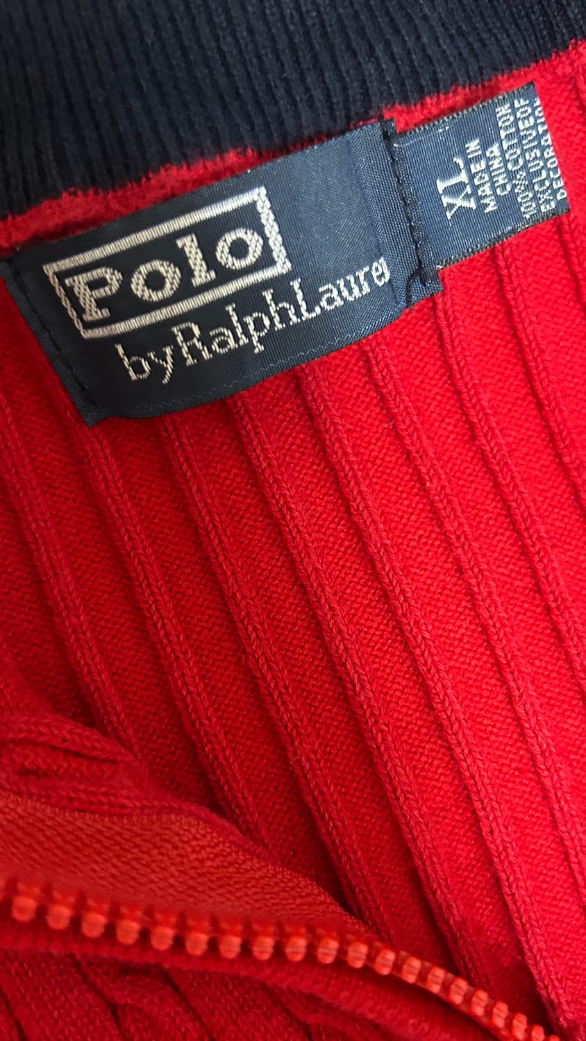 폴로 랄프로렌 케이블 반집업 니트 레드 상품이미지3