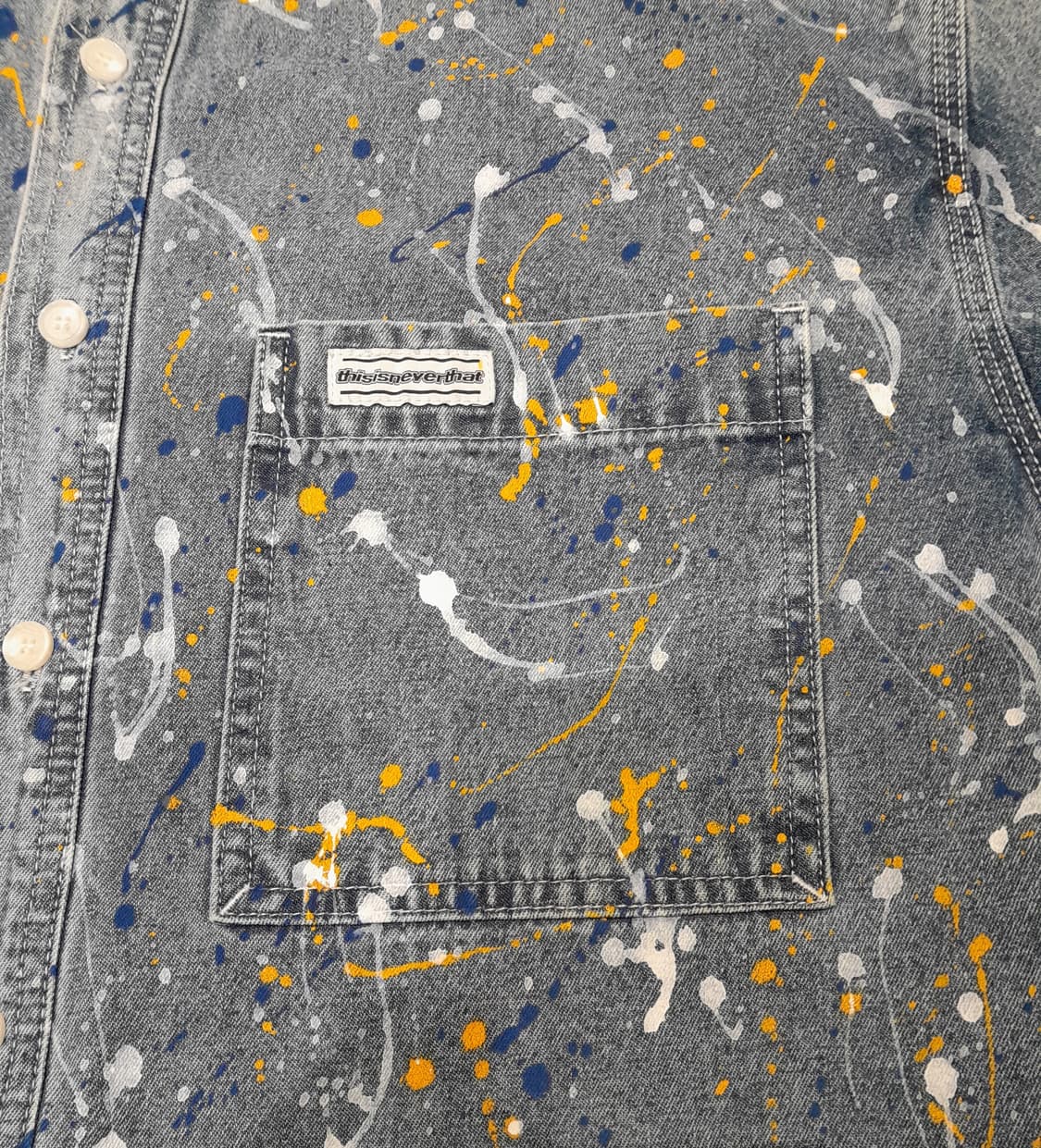 💥디스이즈네버댓 페인팅 데님셔츠 (XL)  상품이미지5