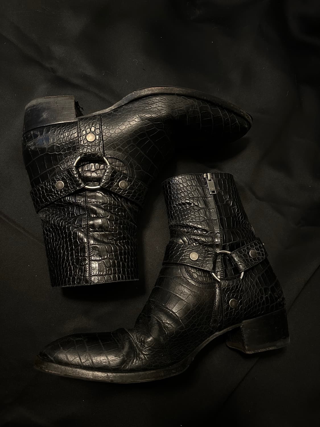 생로랑 크로커다일 모터사이클 하네스 부츠 상품이미지1