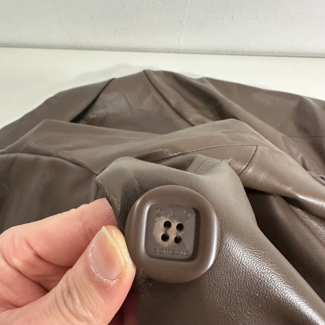 우먼S 지오송지오 초콜릿브라운 단추포인트 양가죽자켓 상품이미지6