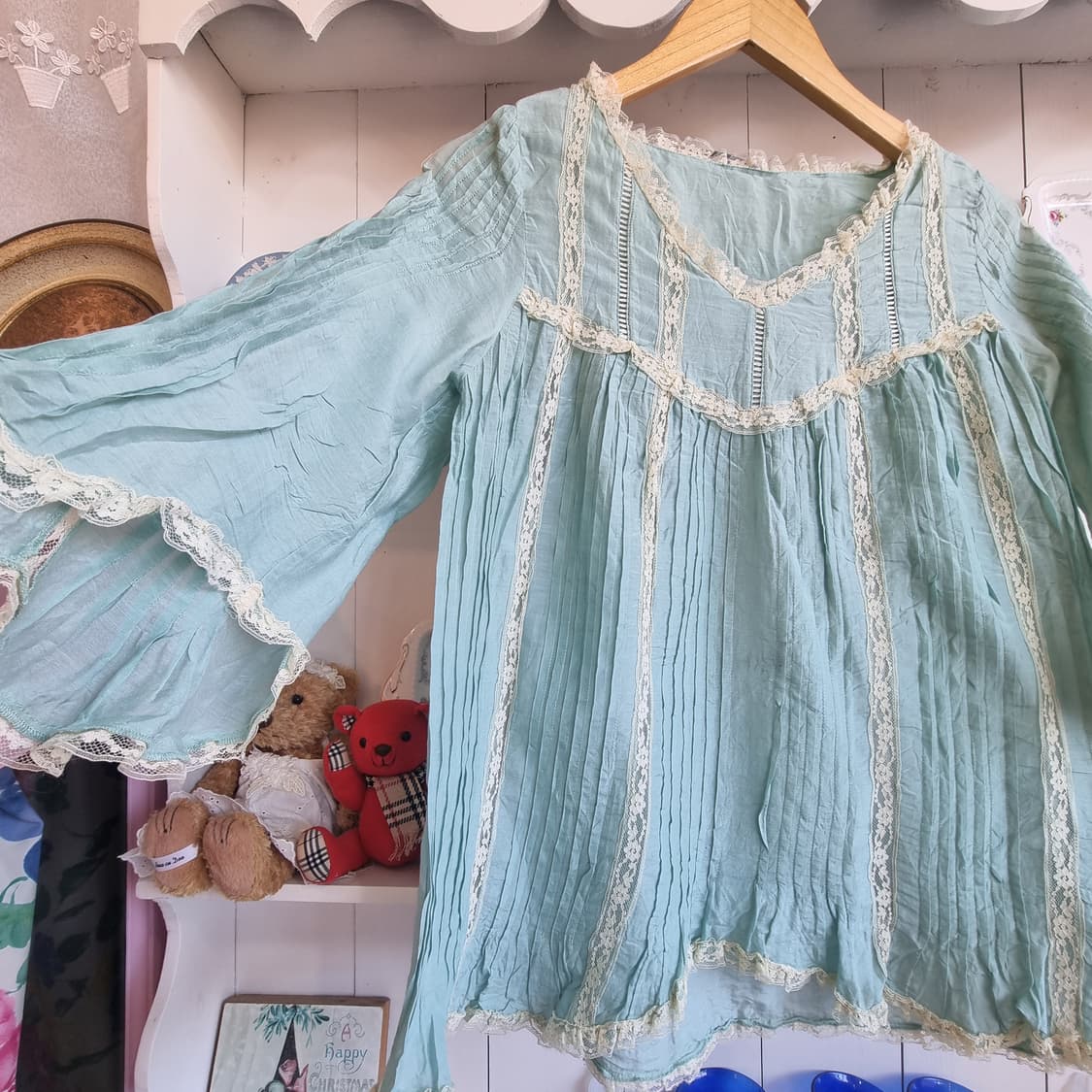 레이스 핀턱 블라우스/튜닉 상품이미지2