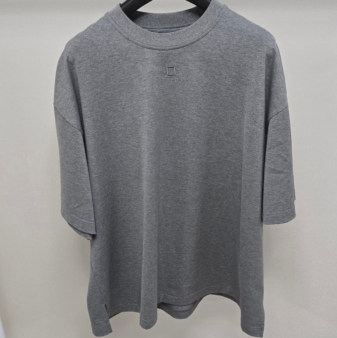 25ss 우영미 로고 코튼 오버핏 반팔 티셔츠 그레이 50사이즈 판매 상품이미지1