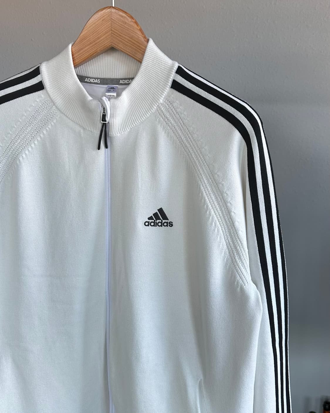 [XL]아디다스 클래식 삼선 화이트 니트 자켓 상품이미지3