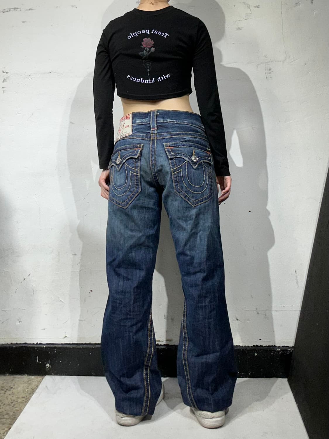 트루 릴리전 진청 부츠컷 플레어진 와이드 데님 팬츠 상품이미지1