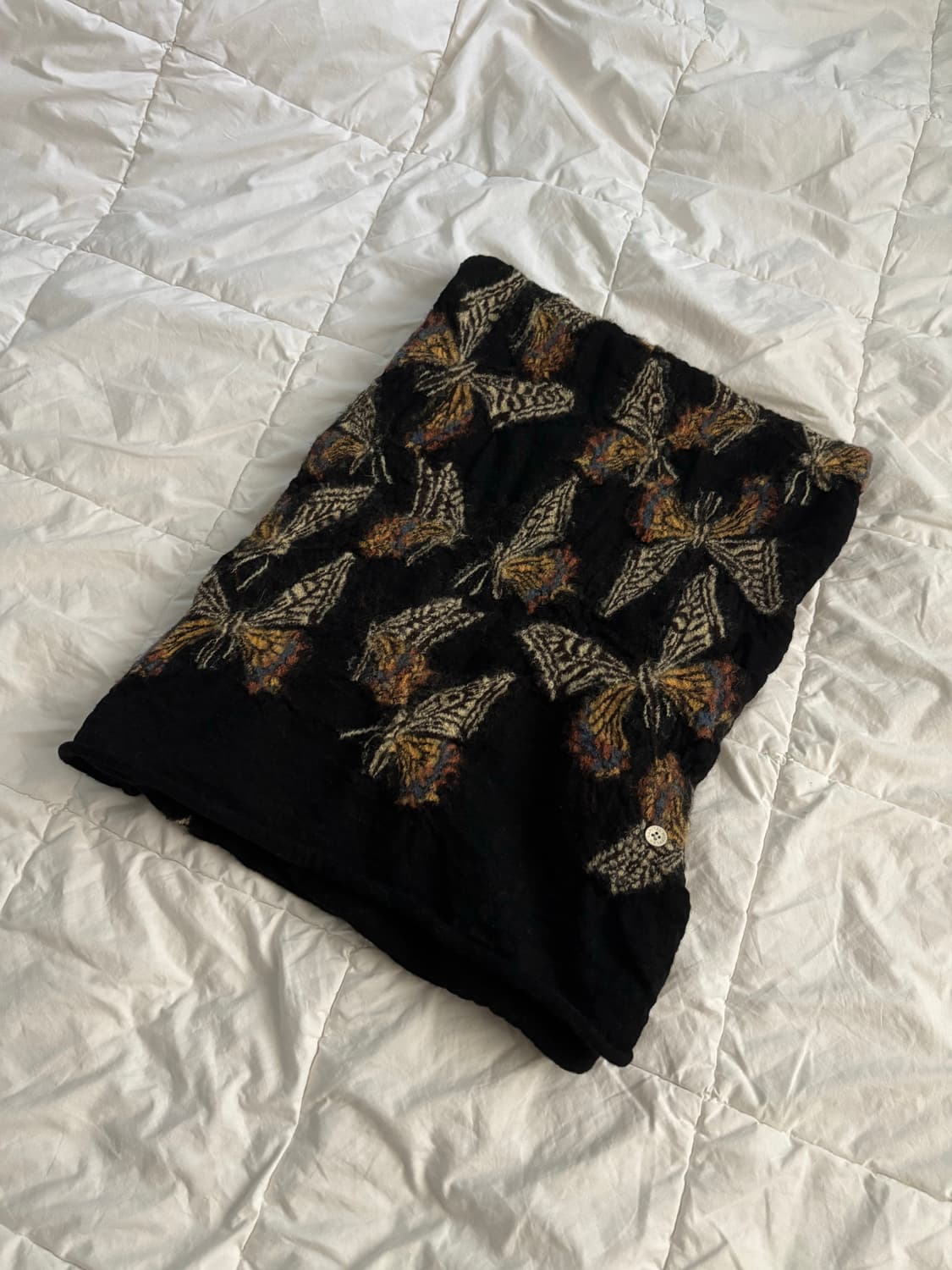 캐피탈 축융 울 나비 버터플라이 머플러 블랙 상품이미지1