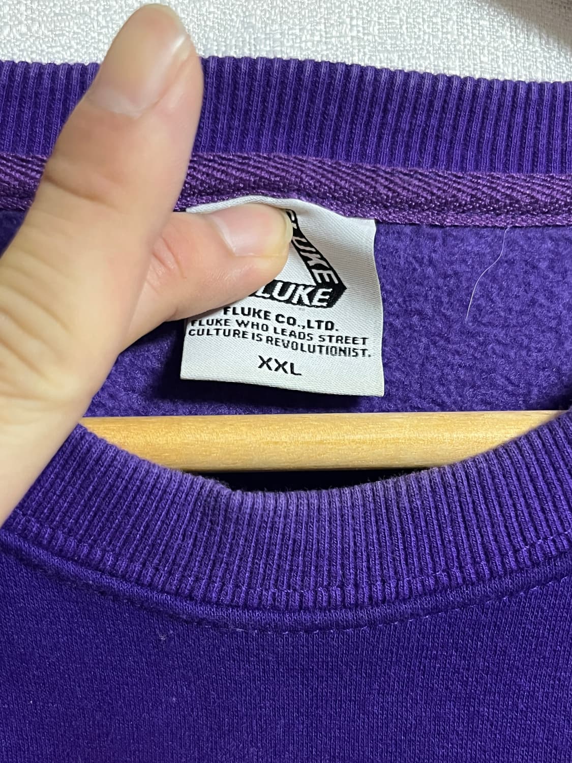 플루크 오버핏 맨투맨 티셔츠 퍼플 2XL 상품이미지4