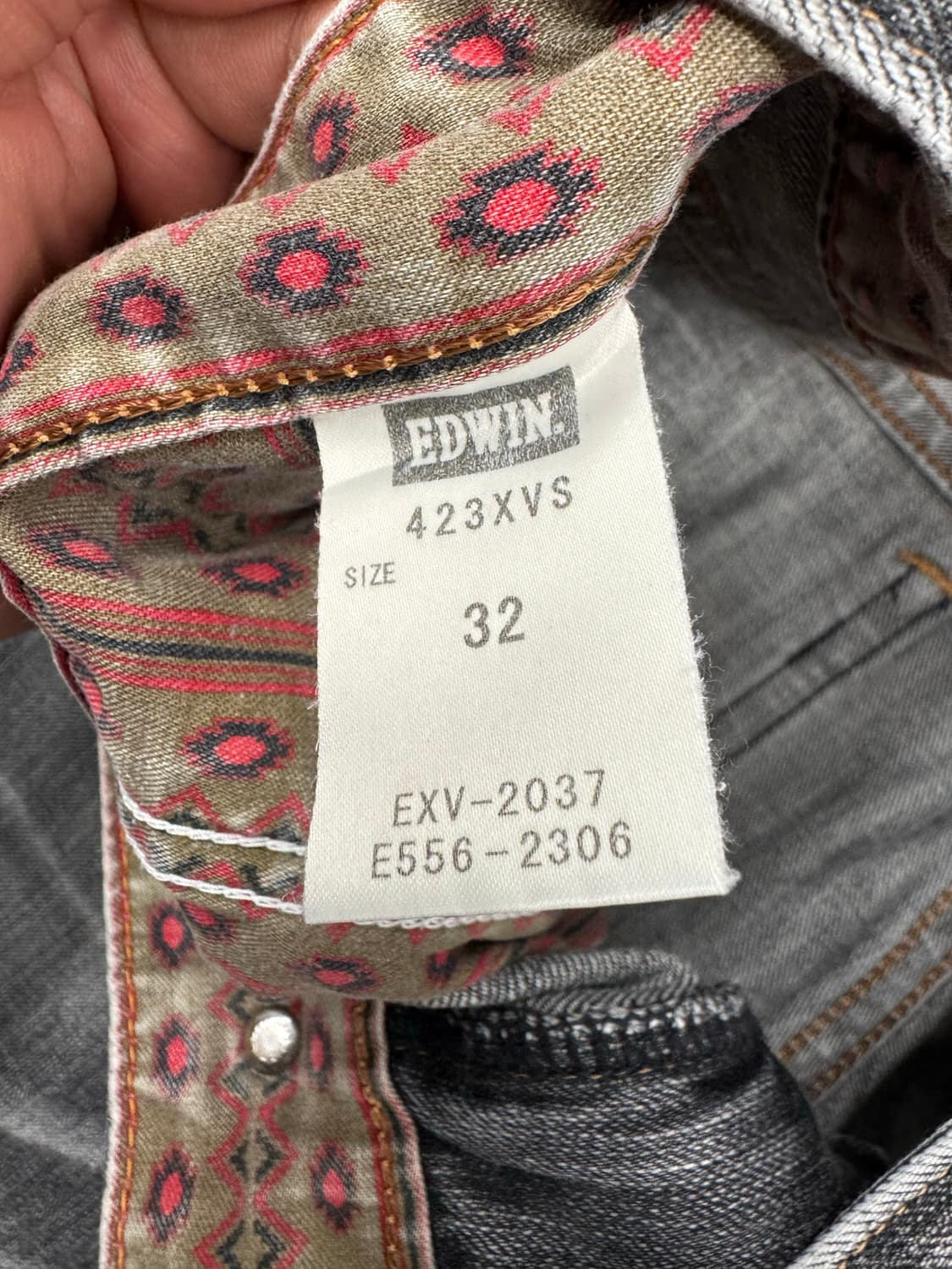32)에드윈 빈티지 워싱 웨스턴 콘쵸 버튼 그레이 데님팬츠  상품이미지6