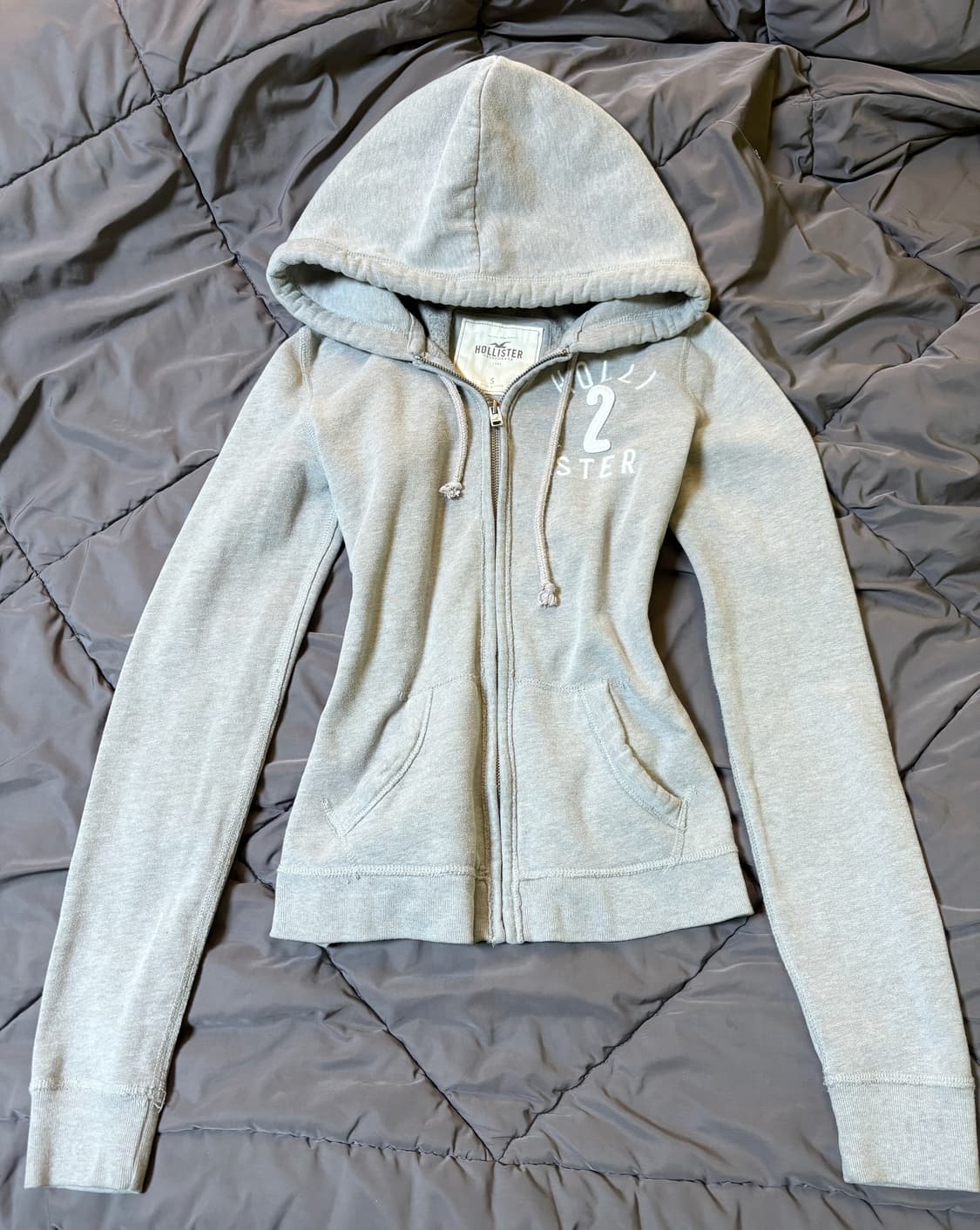 유일매물 대대장 홀리스터 딱붙핏 후드집업s 연그레이 상품이미지2