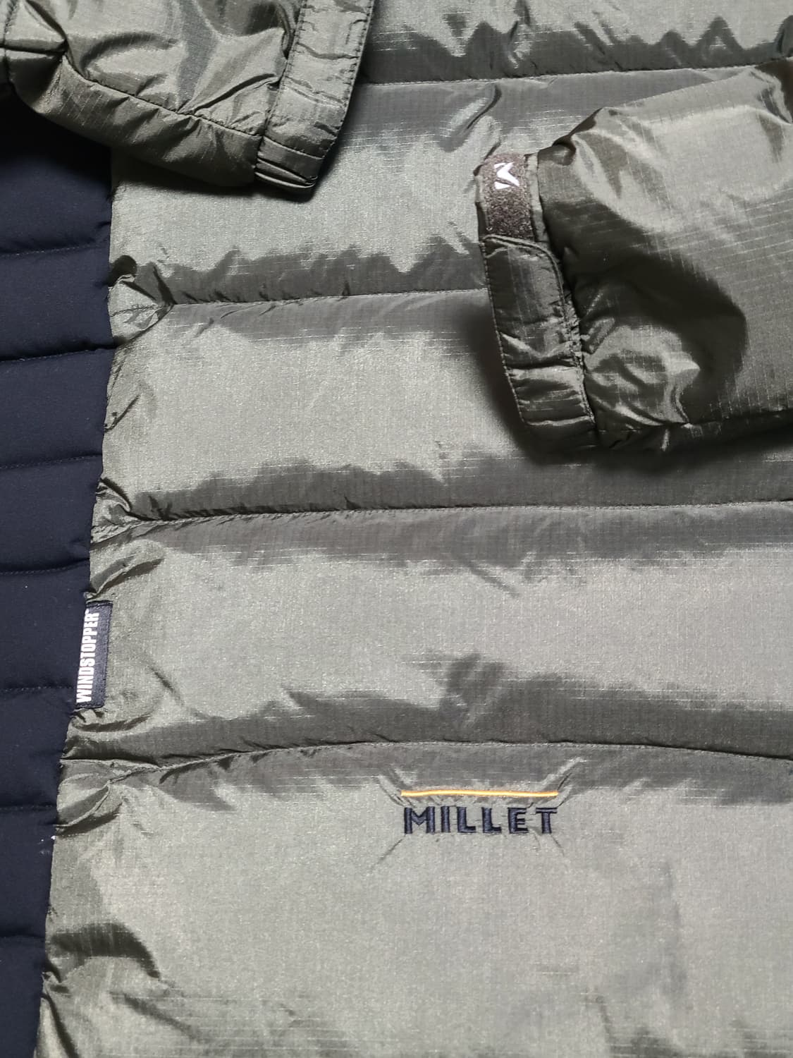 밀레  구스다운 윈드스토퍼 롱패딩 90 카키 상품이미지10