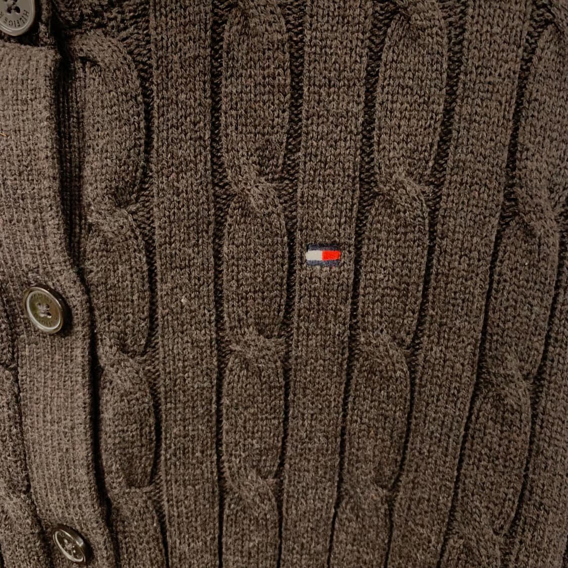타미힐피거 브라운 꽈배기 니트 가디건 상품이미지3