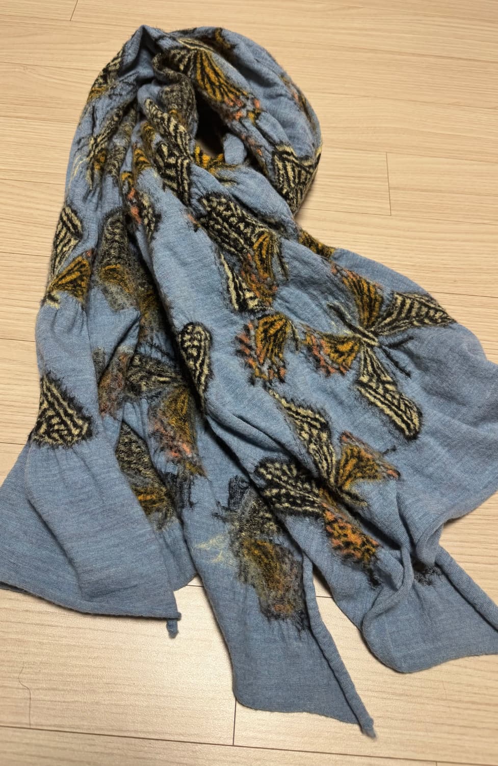 캐피탈 나비 버터플라이 축융 울 머플러 상품이미지1