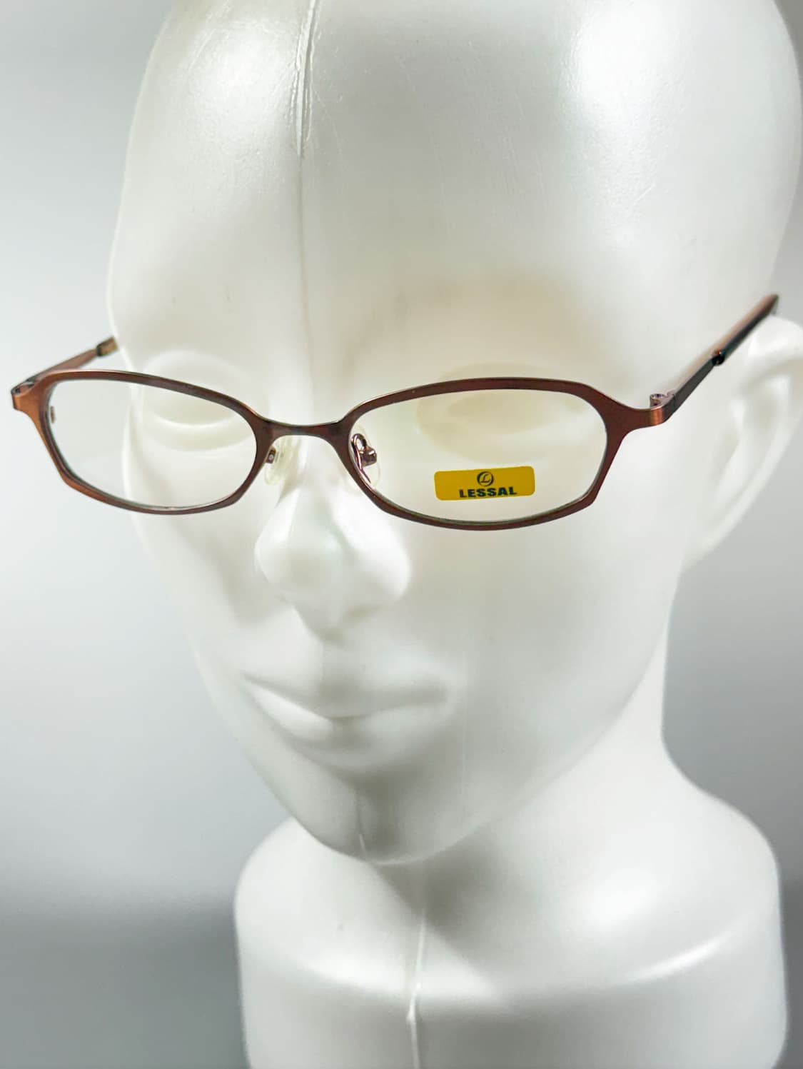90s LESSAL 브라운 메탈릭 슬림 스퀘어 빈티지 안경 상품이미지8