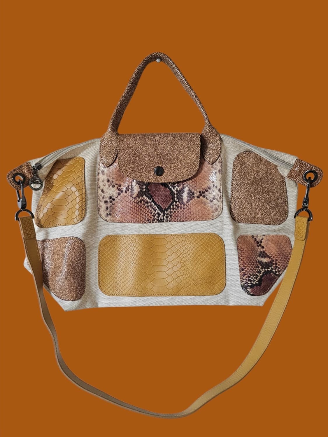 롱샴 Longchamp 르 플리아쥬 가죽 패치워크 가방 숄더백 상품이미지3