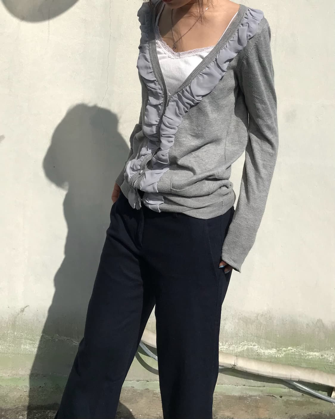 Epoca 로우라이즈 네이비 슬랙스 상품이미지4