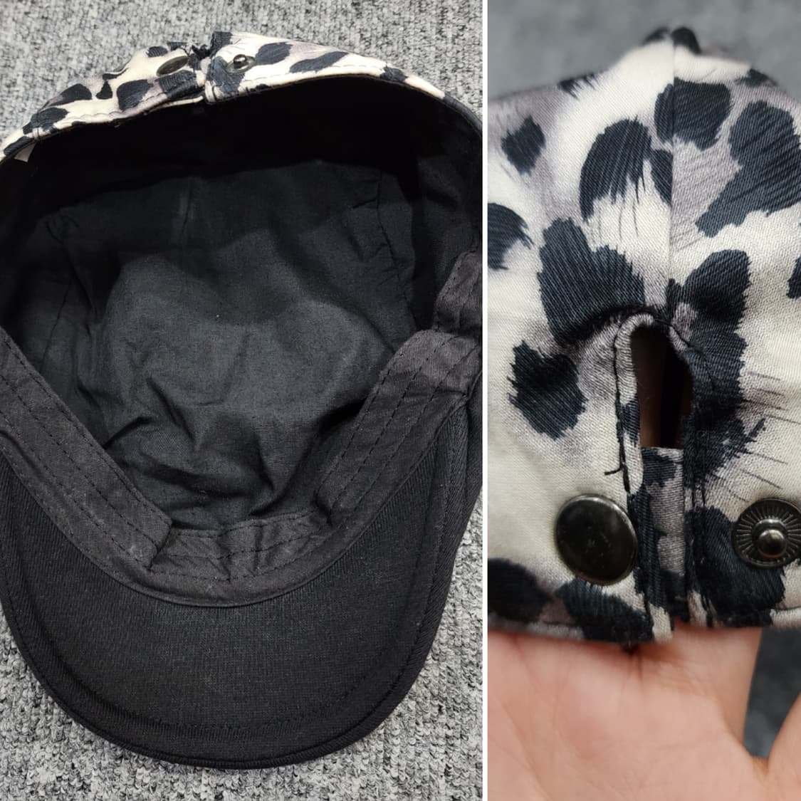 Y2K 레트로 레오파드 큐빅 헌팅캡 모자 상품이미지10