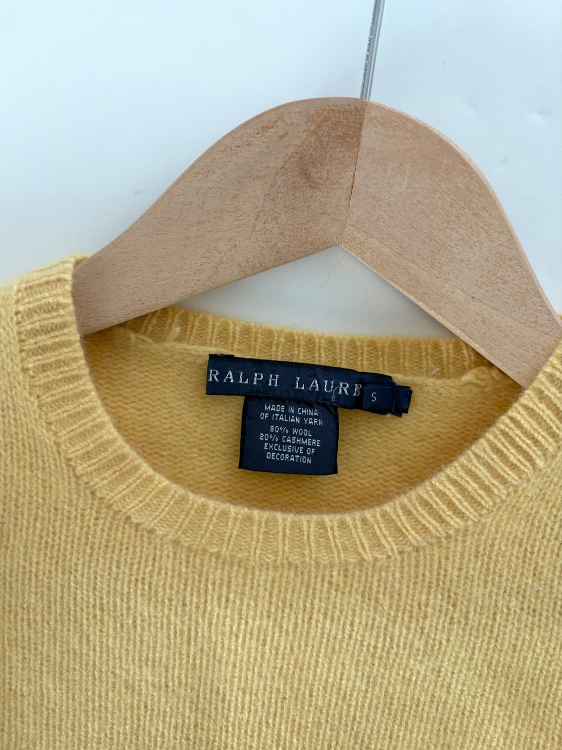 Polo 폴로 랄프로렌 우먼 옐로우 컬러 울 캐시미어 유넥 니트 상품이미지6