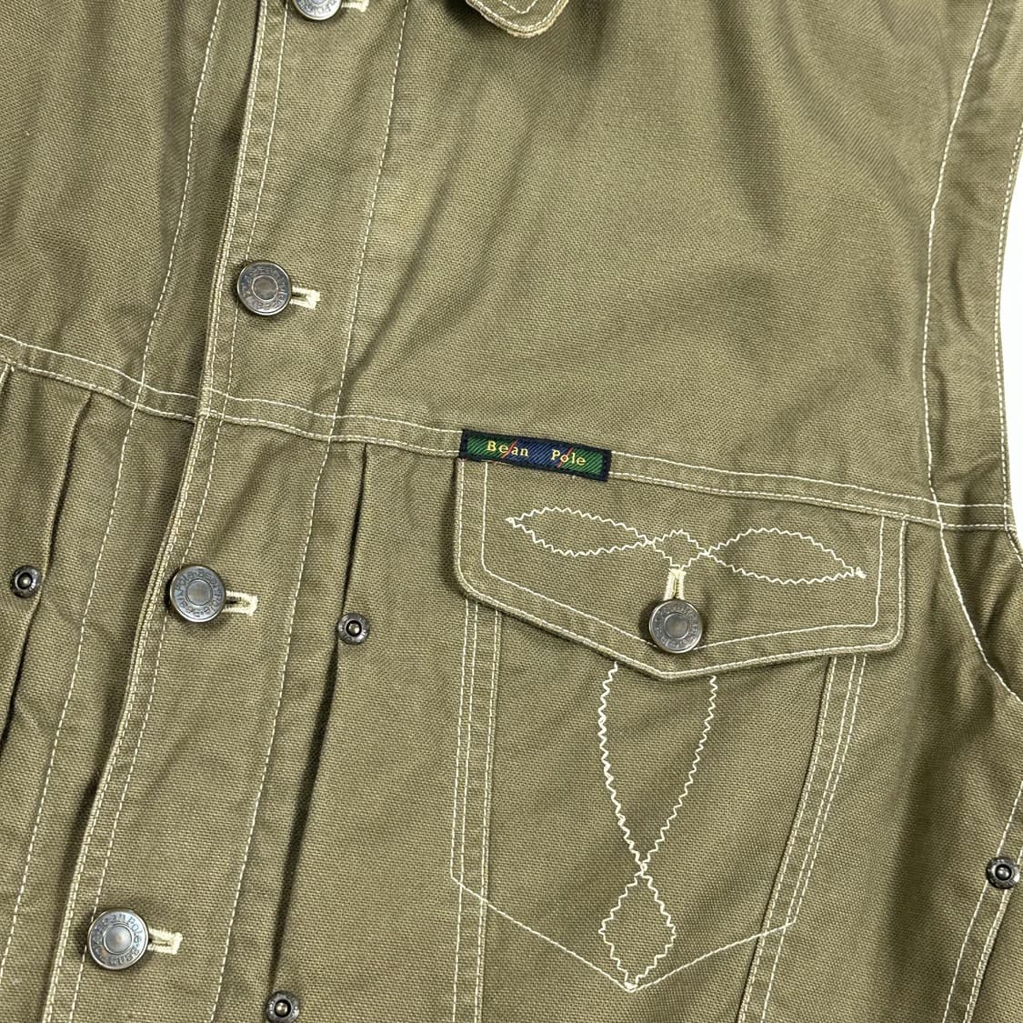 빈폴 진스 카키 배색 헌팅 조끼 베스트 (L) 상품이미지5