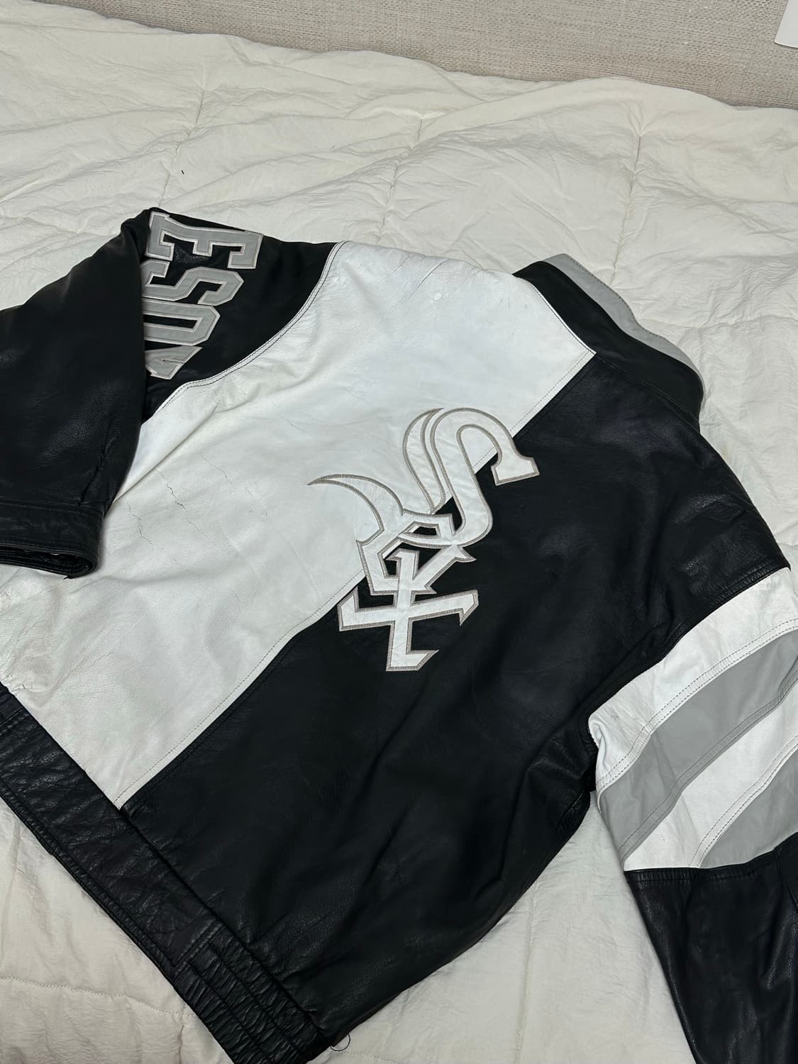 90s 스타터 시카고 화이트 삭스 메이저리그 가죽자켓 점퍼 라지 상품이미지2