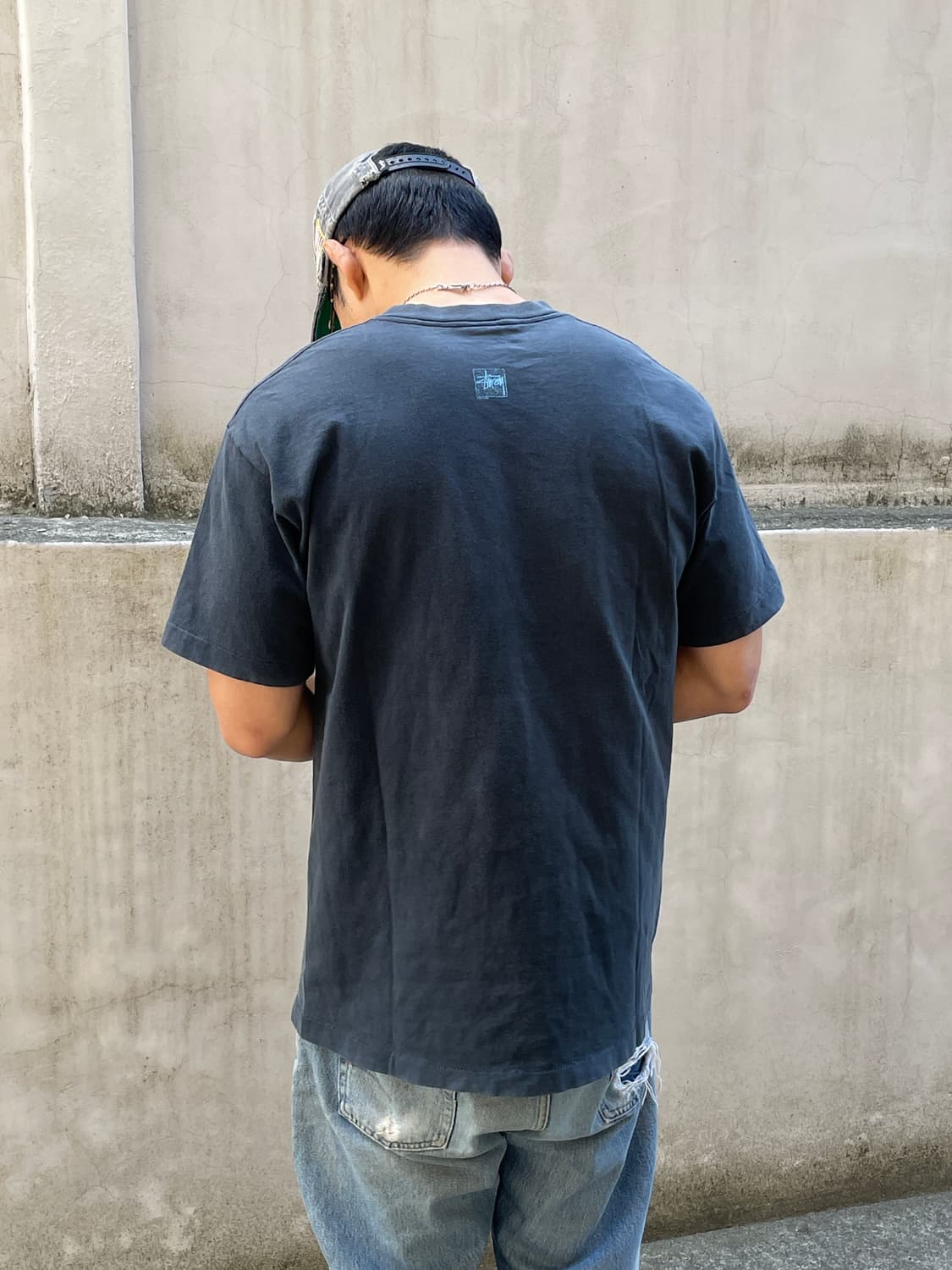 90-00s 스투시 페이드 네이비 반팔 티셔츠(USA Made) 상품이미지7