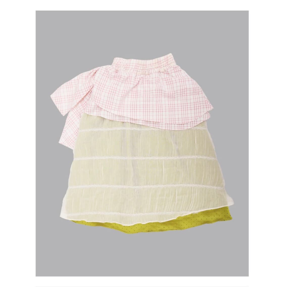 더뮤지엄비지터 쉬폰 도트 레이어드 밴딩 스커트 상품이미지1