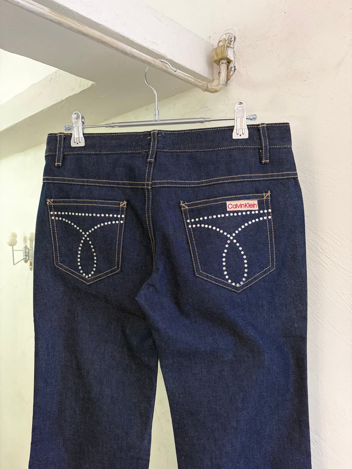 90s 캘빈클라인 라인스톤 부츠컷 데님 made in Italy 상품이미지2