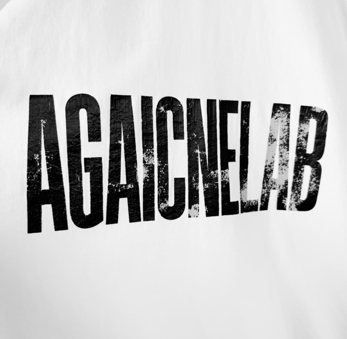 [2] 발렌시아가 AGAICNELAB 로고 라지핏 반팔 티셔츠 화이트 상품이미지5