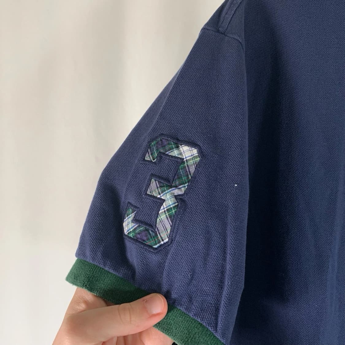 폴로 랄프로렌 빅포니 체크무늬 반팔 카라티 네이비 상품이미지4