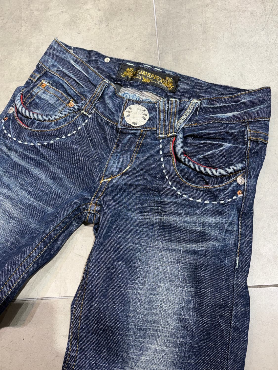 REDPEPPER 레드페퍼 블루 펑크 자수 데님팬츠 상품이미지9
