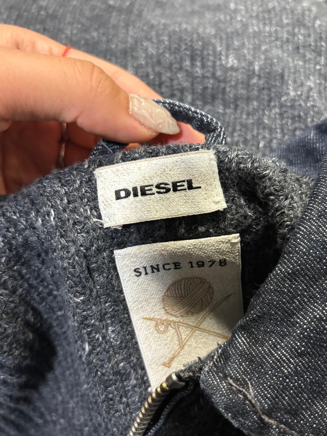 DIESEL denim collar knit zip up jacket  상품이미지8