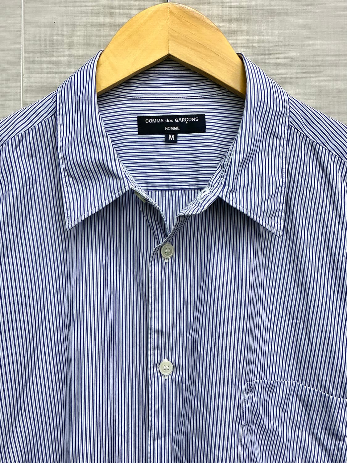 (M)09s 꼼데가르송 옴므 스트라이프 플라워 패치워크 셔츠 상품이미지4