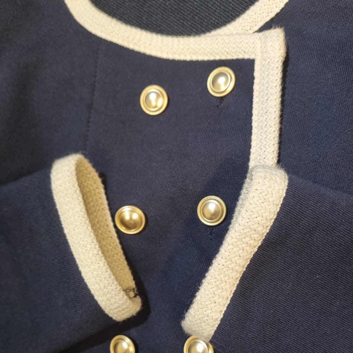 RONRON 론론 네이비 금장 단추 가디건 상품이미지5