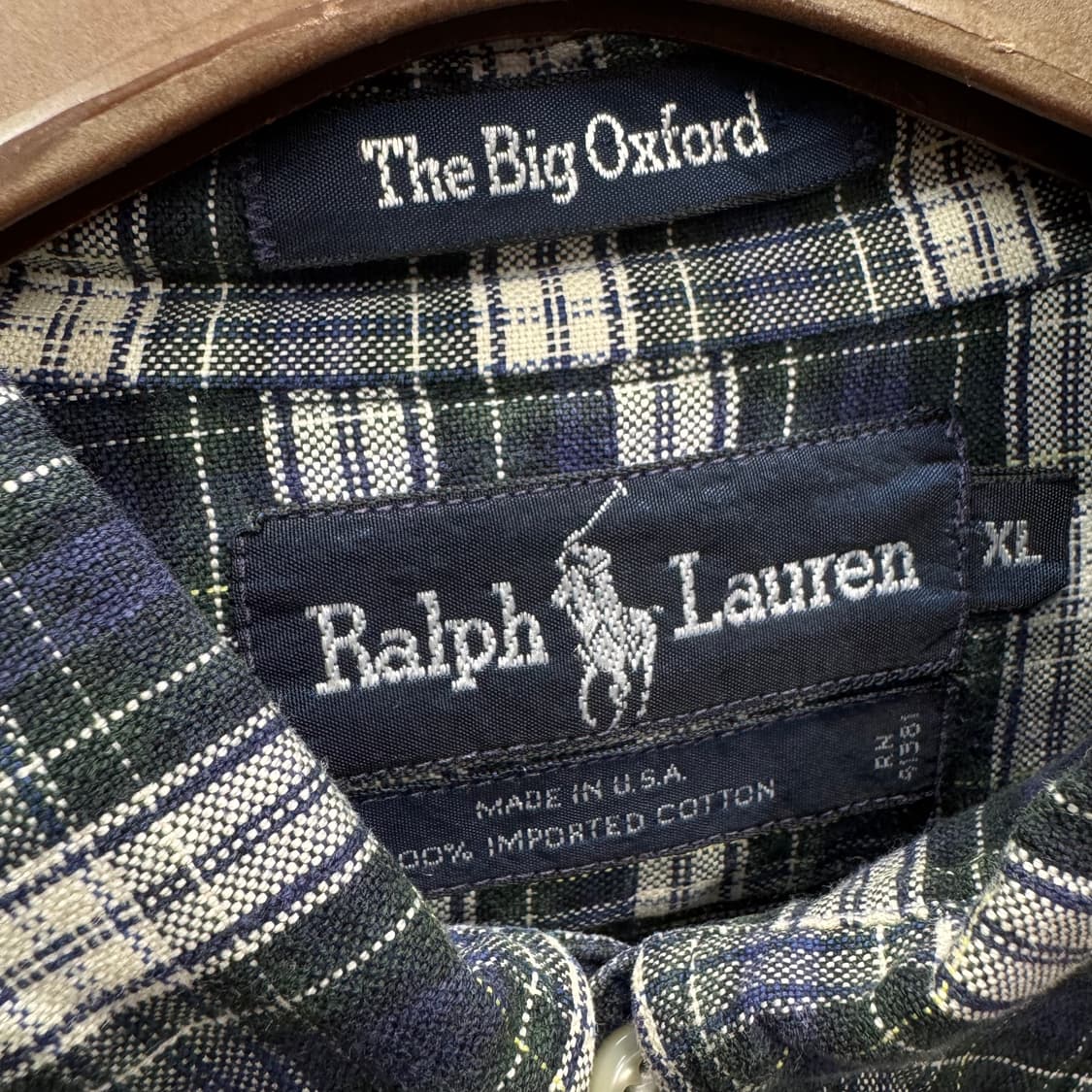 폴로 랄프로렌 긴팔 체크 셔츠 레드 포니 로고 포인트 네이비 상품이미지7