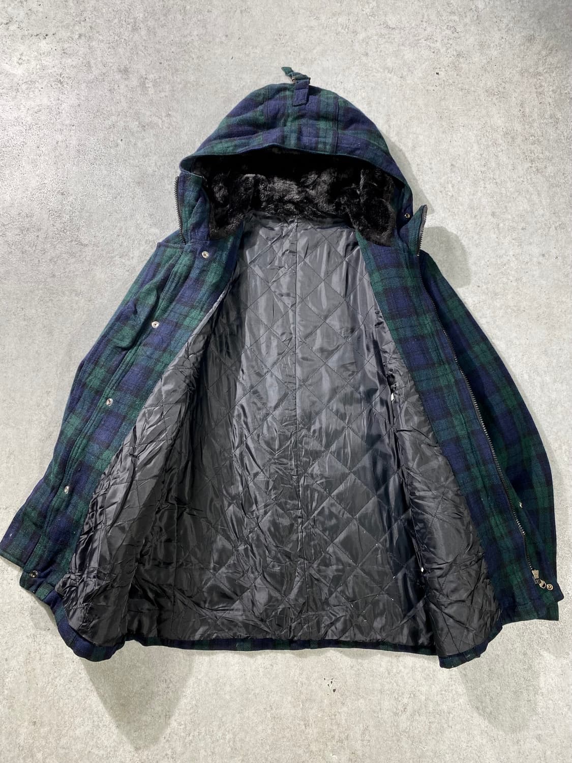 [L] TK MIXPICE 타케오 키쿠치 블랙와치 체크 울 후드 자켓 상품이미지3