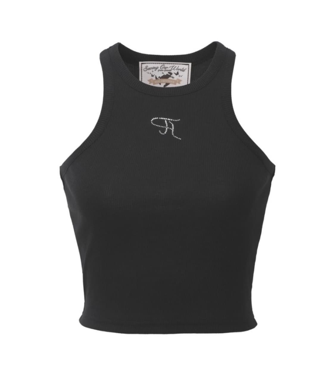 쓰리타임즈 쥬얼 크롭 나시(블랙, 사이즈 M） 상품이미지1