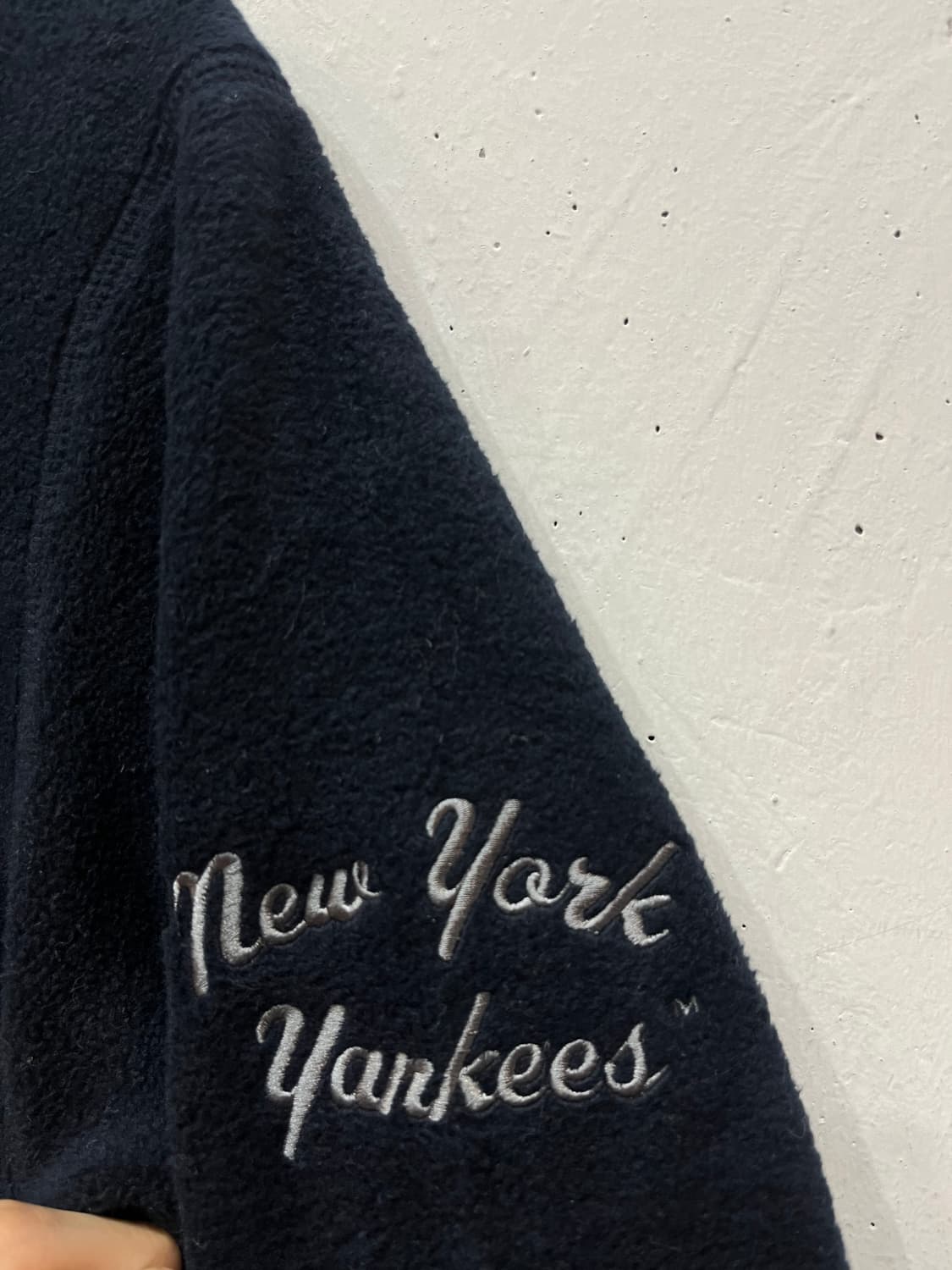 유니클로 MLB 뉴욕양키즈 반집업 풀오버 후리스 네이비 상품이미지2