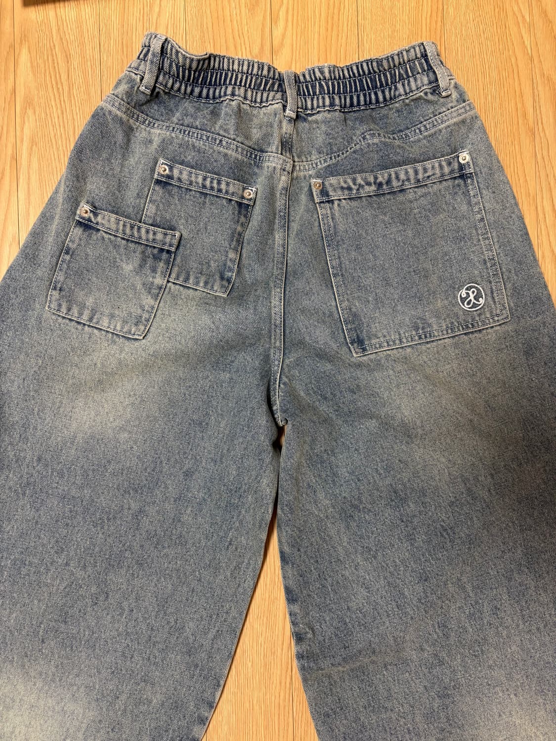 엑스톤즈 빅 와이드 벌룬 데님 팬츠 blue 상품이미지3