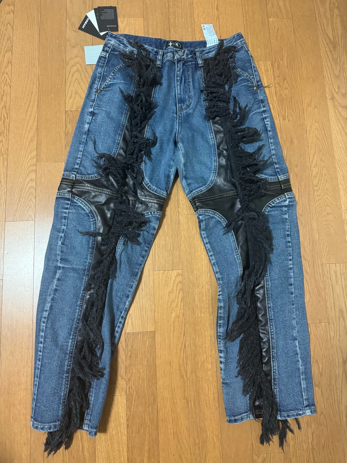 떠그클럽(thug club) 모히칸 레더 데님 팬츠 M사이즈 상품이미지2